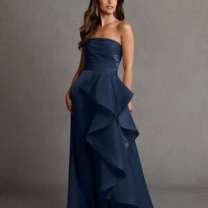 Azazie Monon Navy Handkerchief Goen